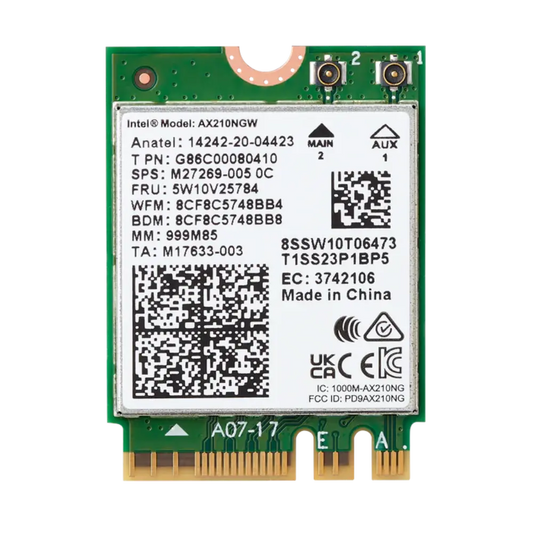 Intel Wi-Fi 6E AX210, MediaTek MT7922 M.2 E-Key Module, Supports Windows 10/11 64-bit, Google Chrome OS, and Linux