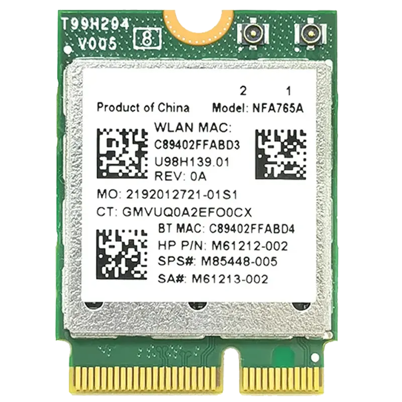 Intel Wi-Fi 6E AX210, MediaTek MT7922 M.2 E-Key Module, Supports Windows 10/11 64-bit, Google Chrome OS, and Linux