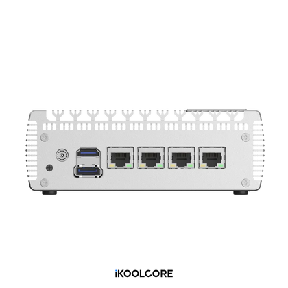 Four-port Ethernet panel on the iKOOLCORE R2 POE