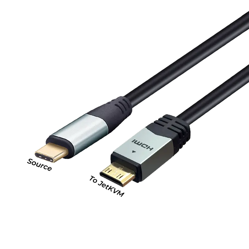 JetKVM Video Converter: DP/VGA/USB-C to Mini HDMI