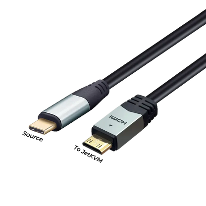 JetKVM Video Converter: DP/VGA/USB-C to Mini HDMI